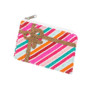 Bright Holiday Beaded Pouch