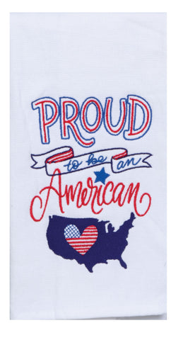 Proud American Embroidered Dual Purpose Towel