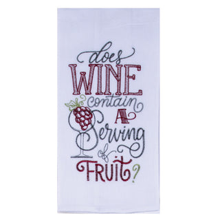 Wine Serving Embroidered Towel