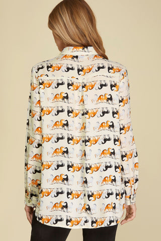 Button Down Horse Print Shirt