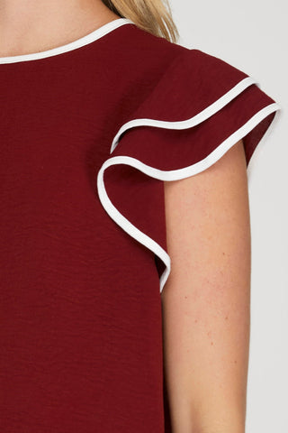 Game Day Ruffle Sleeve Top
