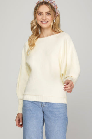 Boat Neck Dolman Sweater