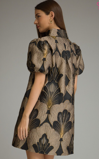 Floral Jacquard Mini Dress