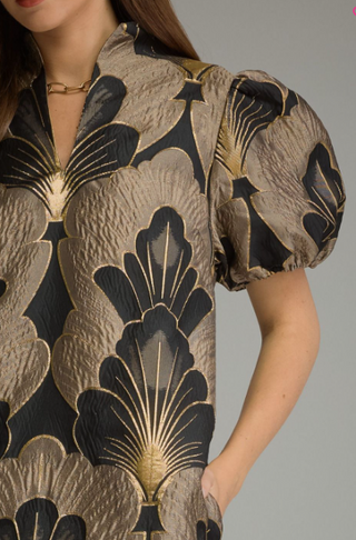 Floral Jacquard Mini Dress
