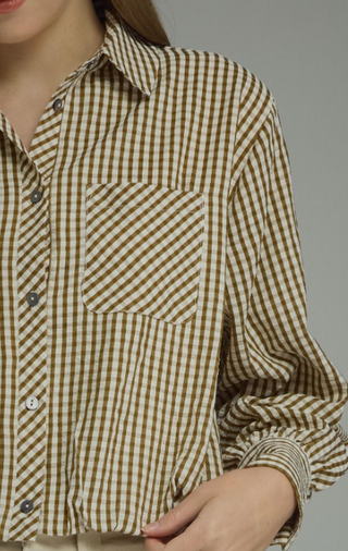 Gingham Long Sleeve Top