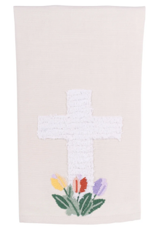 Cross and Tulips Tea Towel