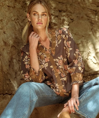 Floral Smocked Ruffle Top