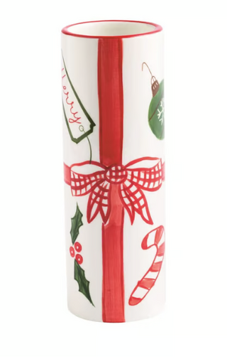 Mud Pie Bow Painted Stem Vase