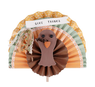 Give Thanks Turkey Sign Topper