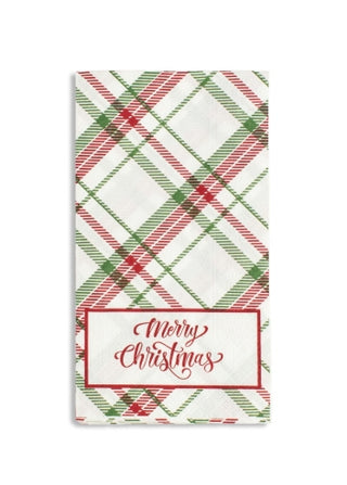 Merry Christmas Layton Plaid Guest Napkins