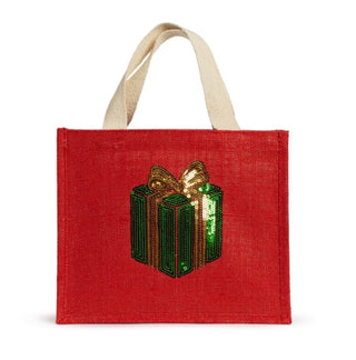 Christmas Present Sequin Gift Tote