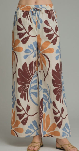 Floral Print Wide Leg Pants