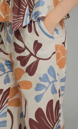 Floral Print Wide Leg Pants