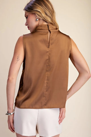 Mock Neck Sleeveless Top