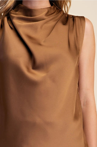 Mock Neck Sleeveless Top
