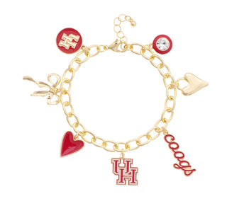 Houston Cougars Enamel Icons Charm Bracelet