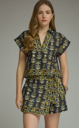 Floral Print Short Sleeve Top