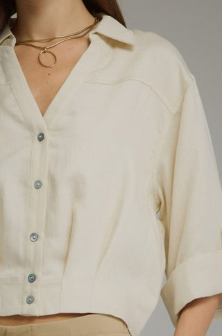 Three Quarter Sleeve V-Neck