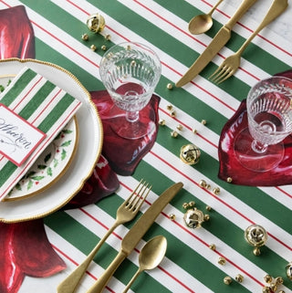 Green & Red Awning Stripe Runner