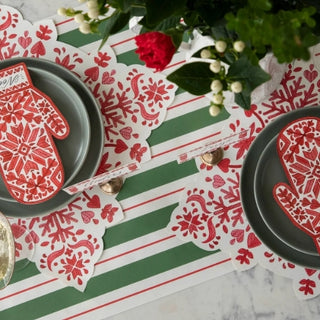 Green & Red Awning Stripe Runner