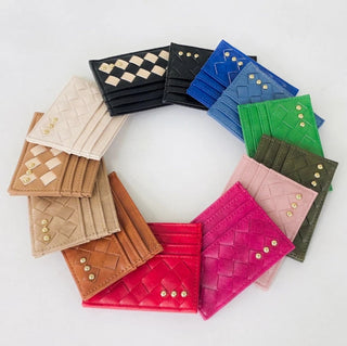 Mariah Woven Small Card Holder Wallet