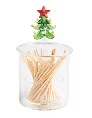 Christmas Glass Toothpick Holder