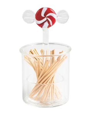 Christmas Glass Toothpick Holder