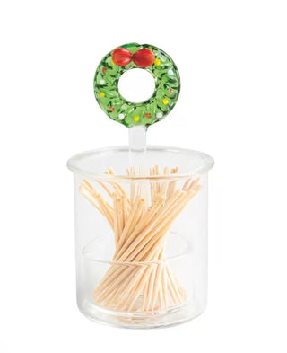 Christmas Glass Toothpick Holder