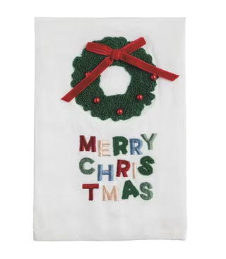 Wreath Beaded Christmas Towel