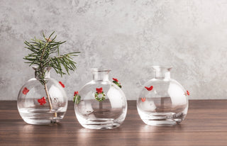 Christmas Glass Bud Vases