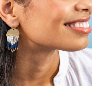 Claudia Curved Fringe Earrings