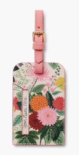 Dahlia Floral Luggage Tag