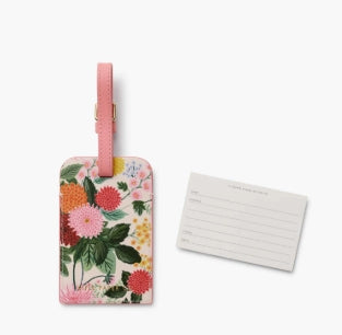 Dahlia Floral Luggage Tag