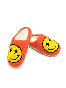 Orange Happy Face Slippers