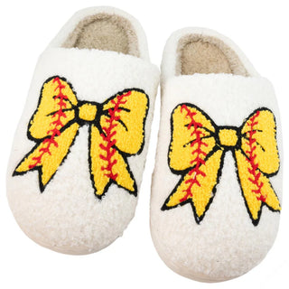 Softball Bow Slippers