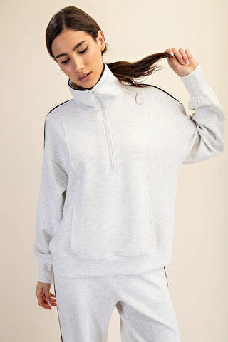 Modal Scuba Piping Quarter Zip Pullover