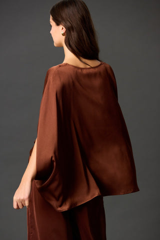 V-Neck Satin Flowy Top