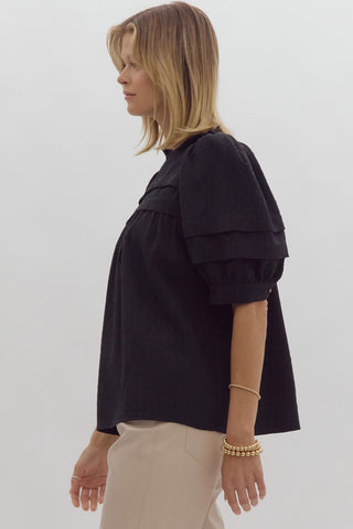 Textured Puff Sleeve Top