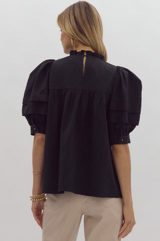 Textured Puff Sleeve Top