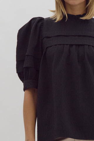 Textured Puff Sleeve Top