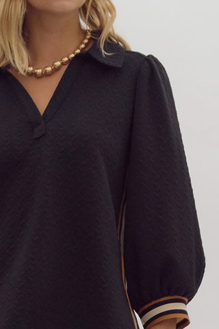 Embossed Henley Top