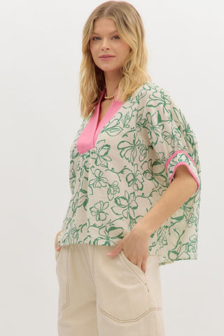 Floral Print Dolman Top