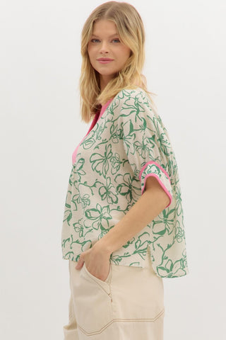 Floral Print Dolman Top