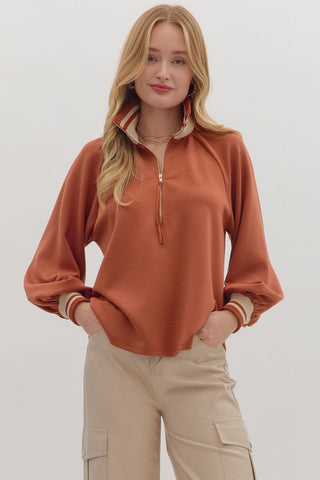 Striped Collar Knit Top
