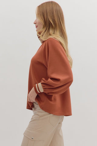 Striped Collar Knit Top