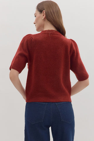 Floral Applique Knit Sweater