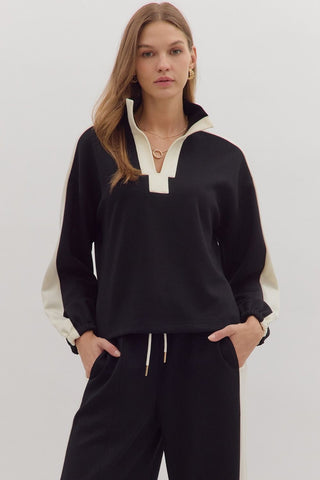 Contrast Detail Knit Top