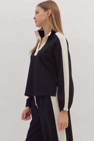 Contrast Detail Knit Top