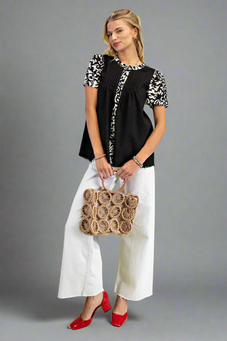 Pleated Linen Top