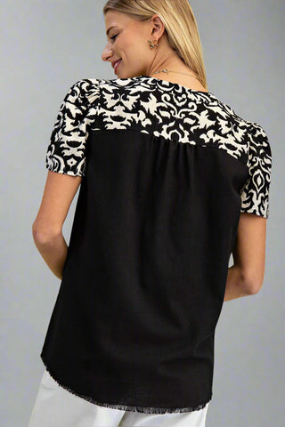 Pleated Linen Top
